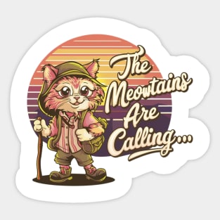 cat hiking Sticker